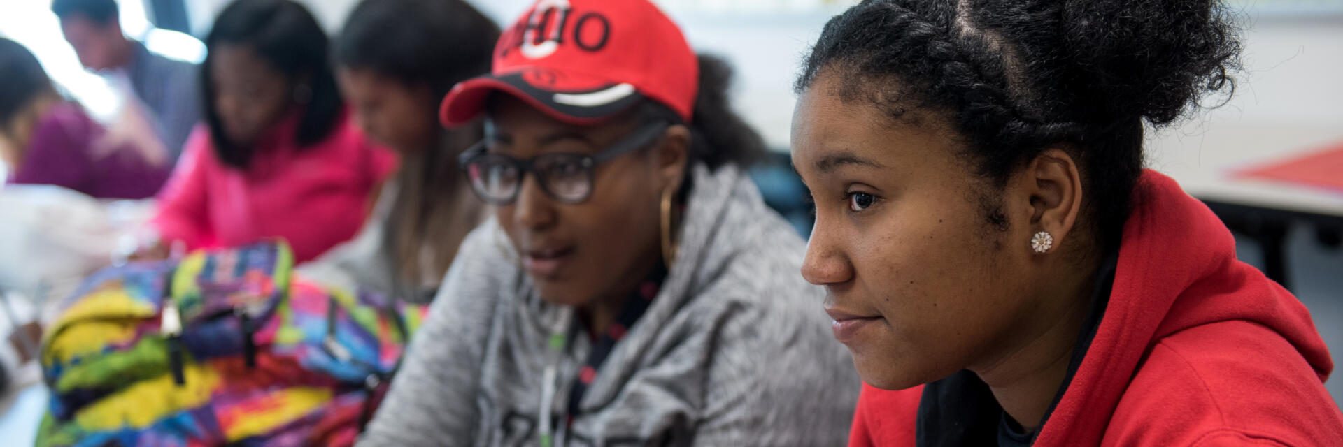 Students actively listening in class